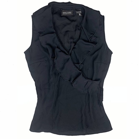 New York & Company Tops - NY&Co Sleeveless Ruffle Surplice Wrap Top